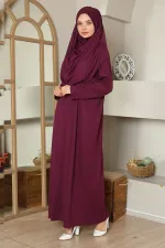 One-Piece Easy-to-Wear Prayer Dress, Plum