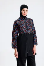 Maillot de bain une pièce imperméable en parachute, noir et jaune