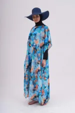 MODEST SWIMSUIT WITH PATTERNED PAREO