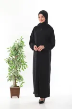 dantelli başörtülü fermuarlı bilekleri lastikli kayma yapmaz namaz elbisesi