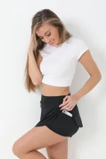 CEPLİ ÇİFT KATMANLI ŞORT ETEK