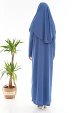 Robe de prière une pièce facile à porter, bleu indigo