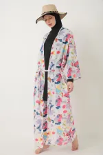 Paréo, maillot de bain hijab couvrant entièrement, en lycra blanc