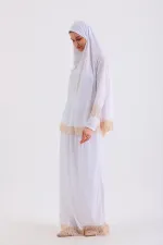 İKİ PARÇA ETEKLİ KAYMA YAPMAZ NAMAZ ELBİSESİ