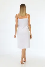 Robe longue à bretelles ajustables avec jupon