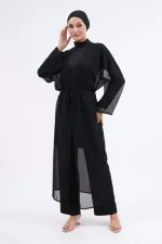 Paréo, maillot de bain hijab couvrant entièrement, en lycra noir