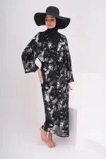 Pareolu Tam Kapalı Tesettür Mayo Likralı Kumaş