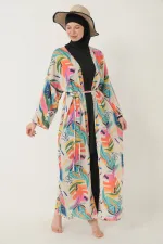 Pareolu Tam Kapalı Tesettür Mayo Likralı Kumaş