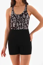 combinaison short à motifs maillot de bain