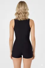 Şortlu Tulum Kadın Mayo Siyah Cup'lı