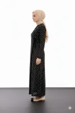 Robe de prière à nouer, à pois, en tissu extensible