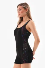 SHORTS-STYLE PATTERNED JUMPSUIT SWIMSUIT