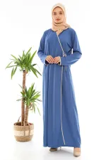 Robe de prière à nouer sur le côté bleu indigo