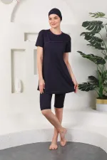 Yarı Kapalı Tesettür Mayo Lacivert