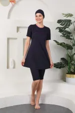 Yarı Kapalı Tesettür Mayo Lacivert