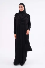 Robe de prière en coton avec pochette, chevilles élastiquées, robe pudique