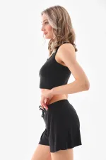 Siyah Çift Kat Taytlı Spor Şort