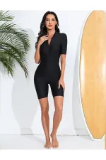 Fermuarlı Şortlu Likralı Tulum Mayo Havuz / Deniz /günlük