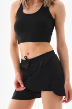 Siyah Çift Kat Taytlı Spor Şort