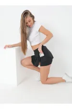 CEPLİ ÇİFT KATMANLI ŞORT ETEK