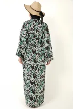 Pareo Fully Covered Hijab Swimsuit Lycra Fabric Black Green