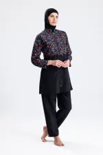 Maillot de bain une pièce imperméable en parachute, noir et jaune