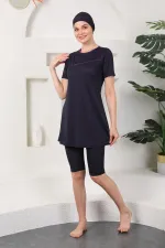 Yarı Kapalı Tesettür Mayo Lacivert