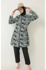 Maillot de bain hijab intégral Parachute vert et noir