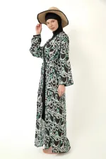 Pareo Fully Covered Hijab Swimsuit Lycra Fabric Black Green