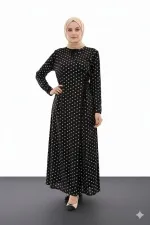 Robe de prière à nouer, à pois, en tissu extensible