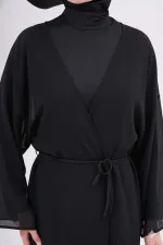 Paréo à motifs pour maillot de bain pudique, noir