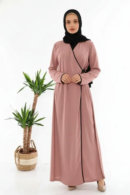 Yandan Bağlamalı Namaz Elbisesi Gül