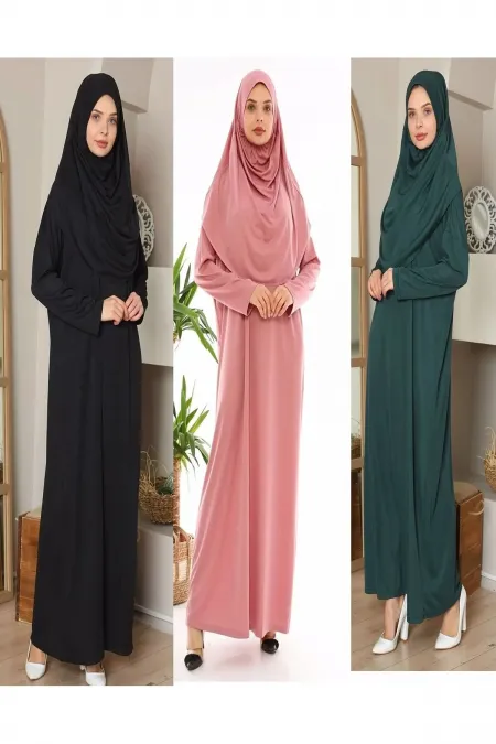 Tek Parça Namaz Elbisesi Boydan Giymeli