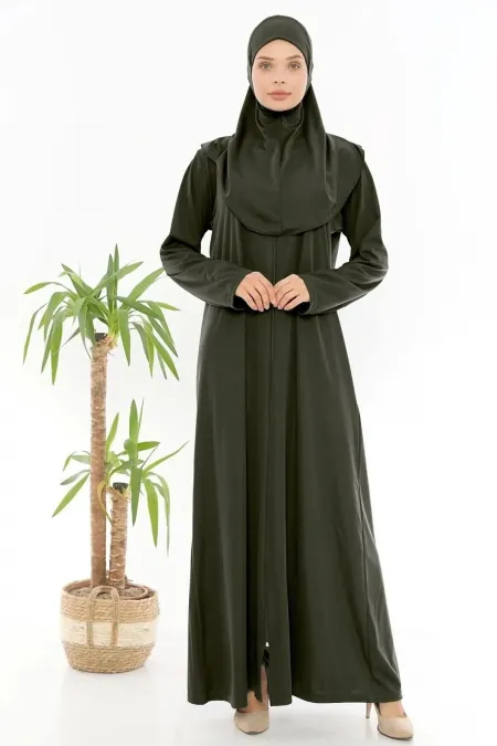 Fermuarlı Kayma Yapmaz Tek Parça Namaz Elbisesi