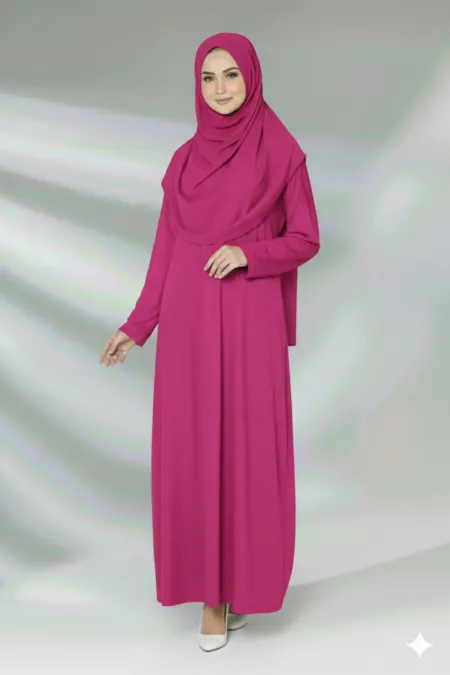 Tek Parça Namaz Elbisesi Boydan Giymeli