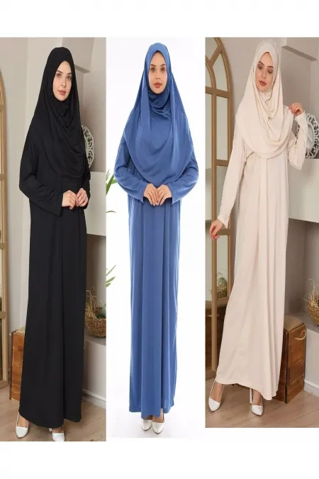 Tek Parça Namaz Elbisesi Boydan Giymeli