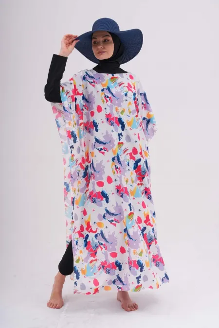 TESETTÜR MAYO ÜZERİNE DESENLİ PAREO