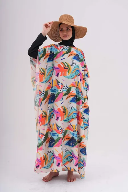 MAILLOT DE BAIN MODESTE AVEC PARÉO À MOTIFS