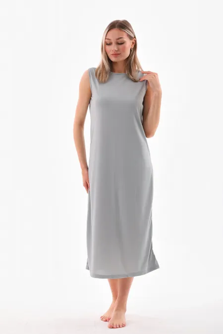Gri Kolsuz Elbise Astarı Içlik Jüpon