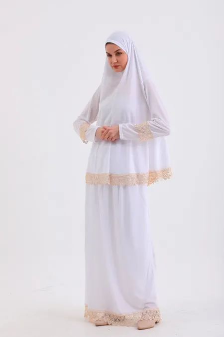 İKİ PARÇA ETEKLİ KAYMA YAPMAZ NAMAZ ELBİSESİ