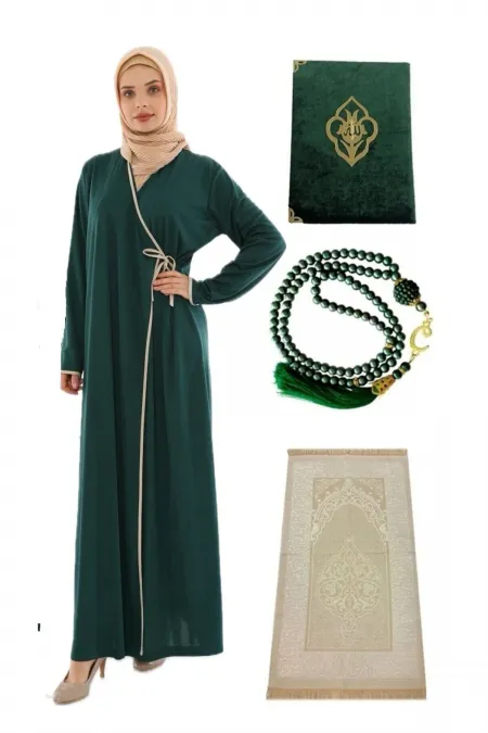 Namaz Elbisesi Seccade Inci Tesbih Yasin Namaz Set