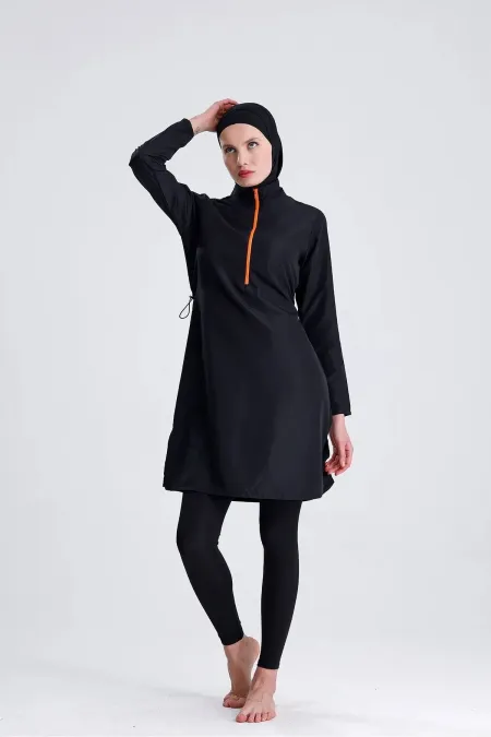 Ensemble de maillot de bain hijab double bonnet imperméable en parachute, 4 pièces