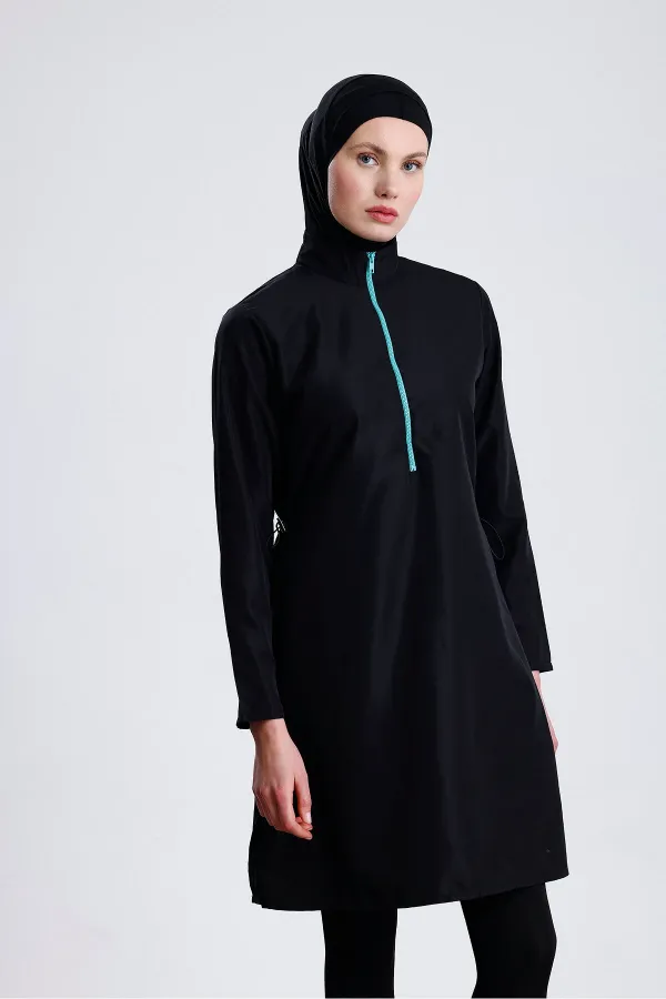 Ensemble de maillot de bain hijab double bonnet imperméable en parachute, 4 pièces