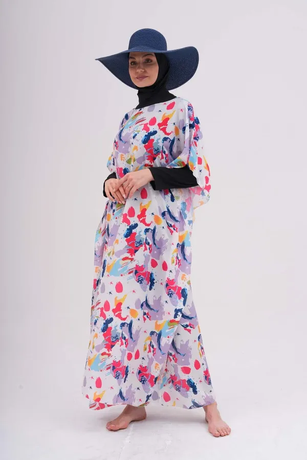 TESETTÜR MAYO ÜZERİNE DESENLİ PAREO