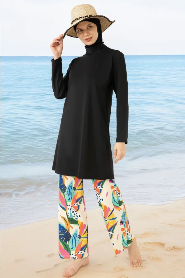 Maillot de bain hijab en lycra couvrant entièrement