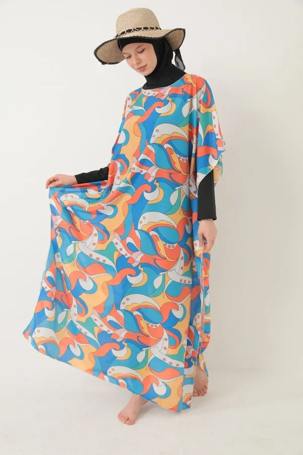 MAILLOT DE BAIN MODESTE AVEC PARÉO À MOTIFS