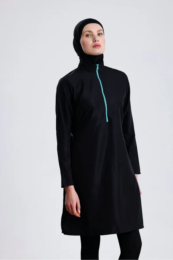 Ensemble de maillot de bain hijab double bonnet imperméable en parachute, 4 pièces