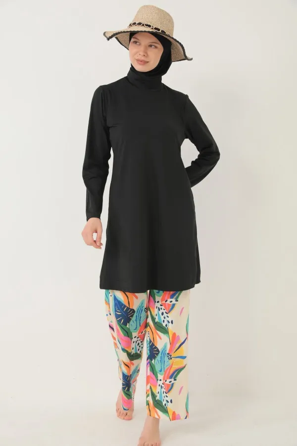 Maillot de bain hijab en lycra couvrant entièrement