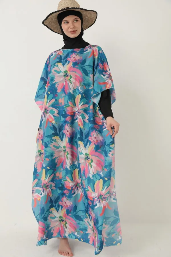 MAILLOT DE BAIN MODESTE AVEC PARÉO À MOTIFS