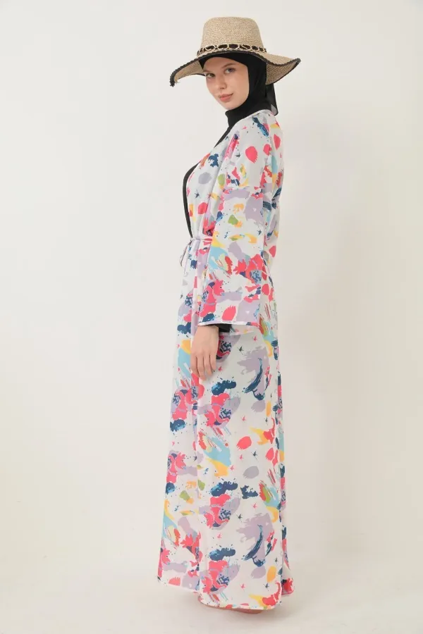 Paréo, maillot de bain hijab couvrant entièrement, en lycra blanc